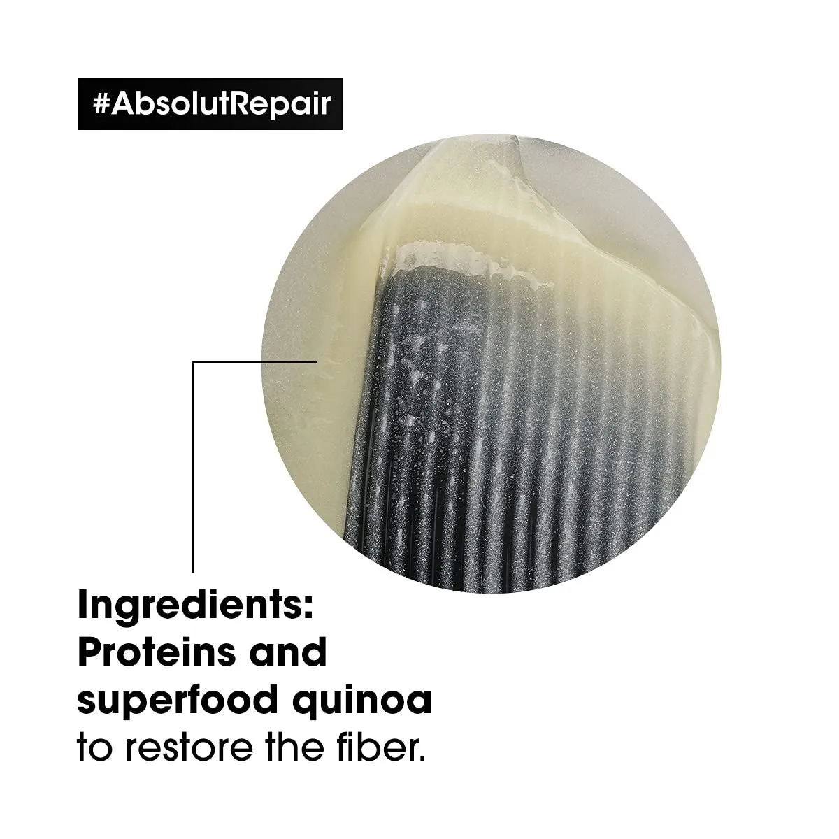 L'Oréal Professionnel Absolut Repair Shampoo With Protein And Gold Quinoa For Dry And Damaged Hair, Serie Expert, 300Ml