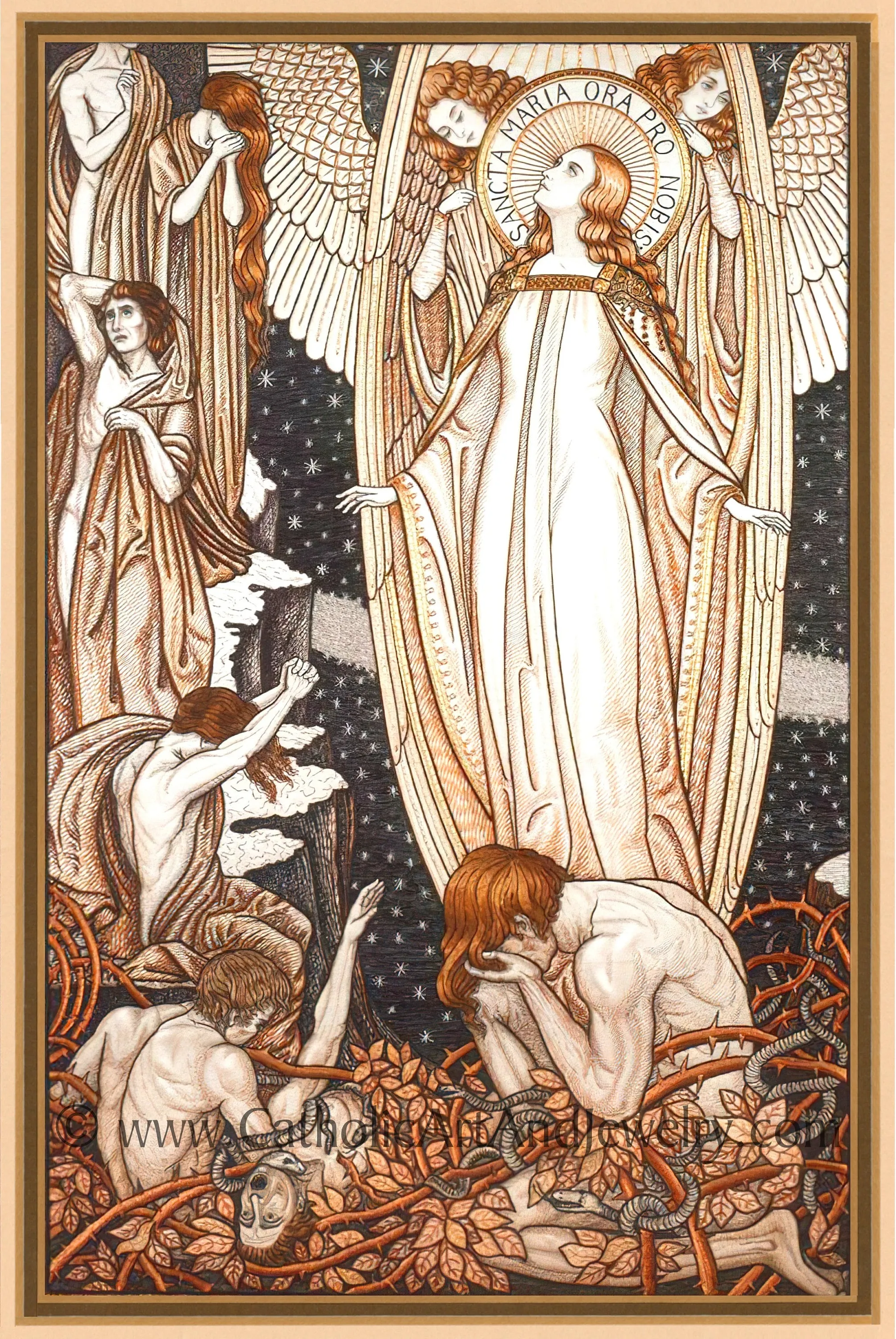 Loreto Embroideries – Print Collection – Set of 8 – 8.5x11" Vintage Catholic Art Prints – Archival Quality
