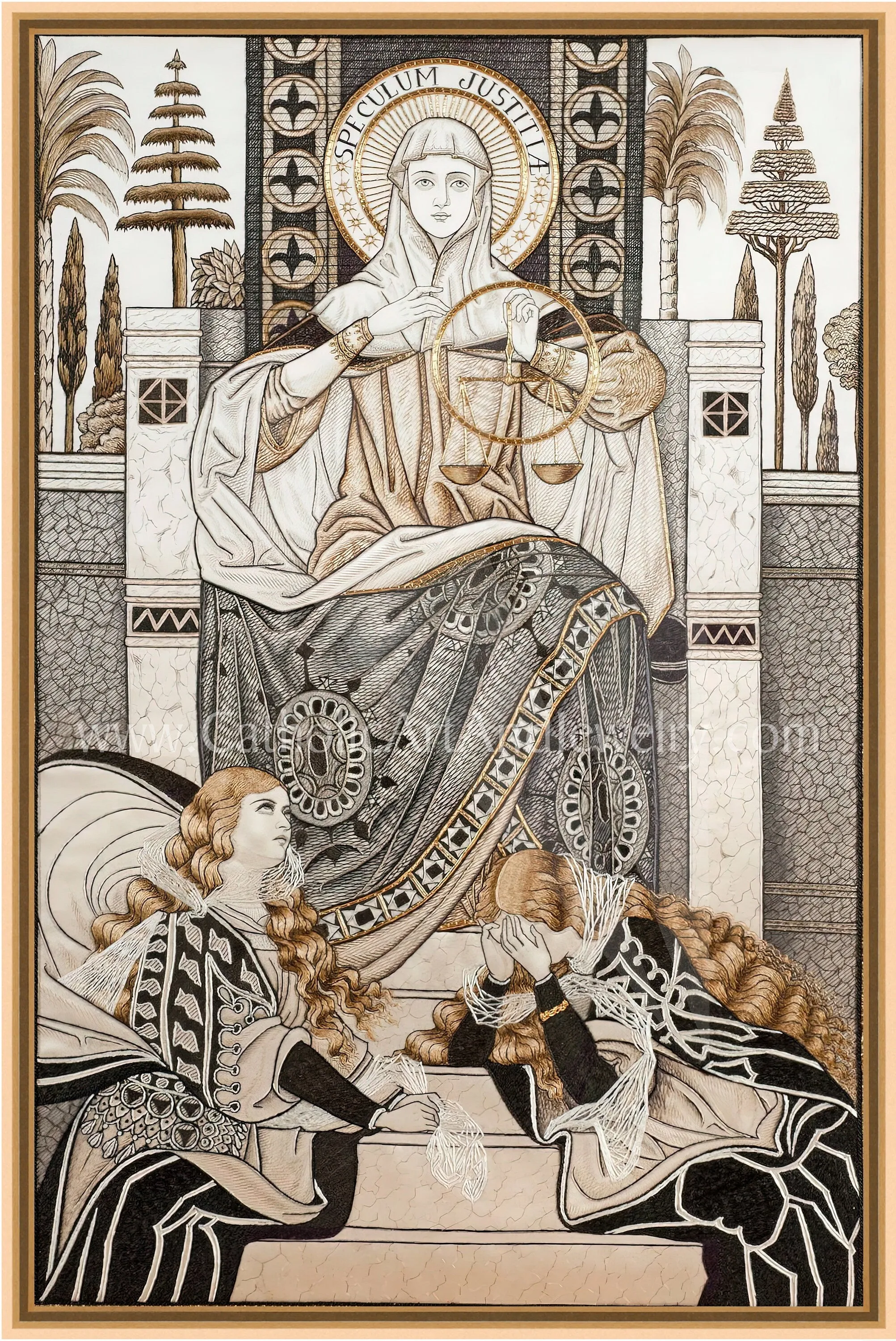 Loreto Embroideries – Print Collection – Set of 8 – 8.5x11" Vintage Catholic Art Prints – Archival Quality