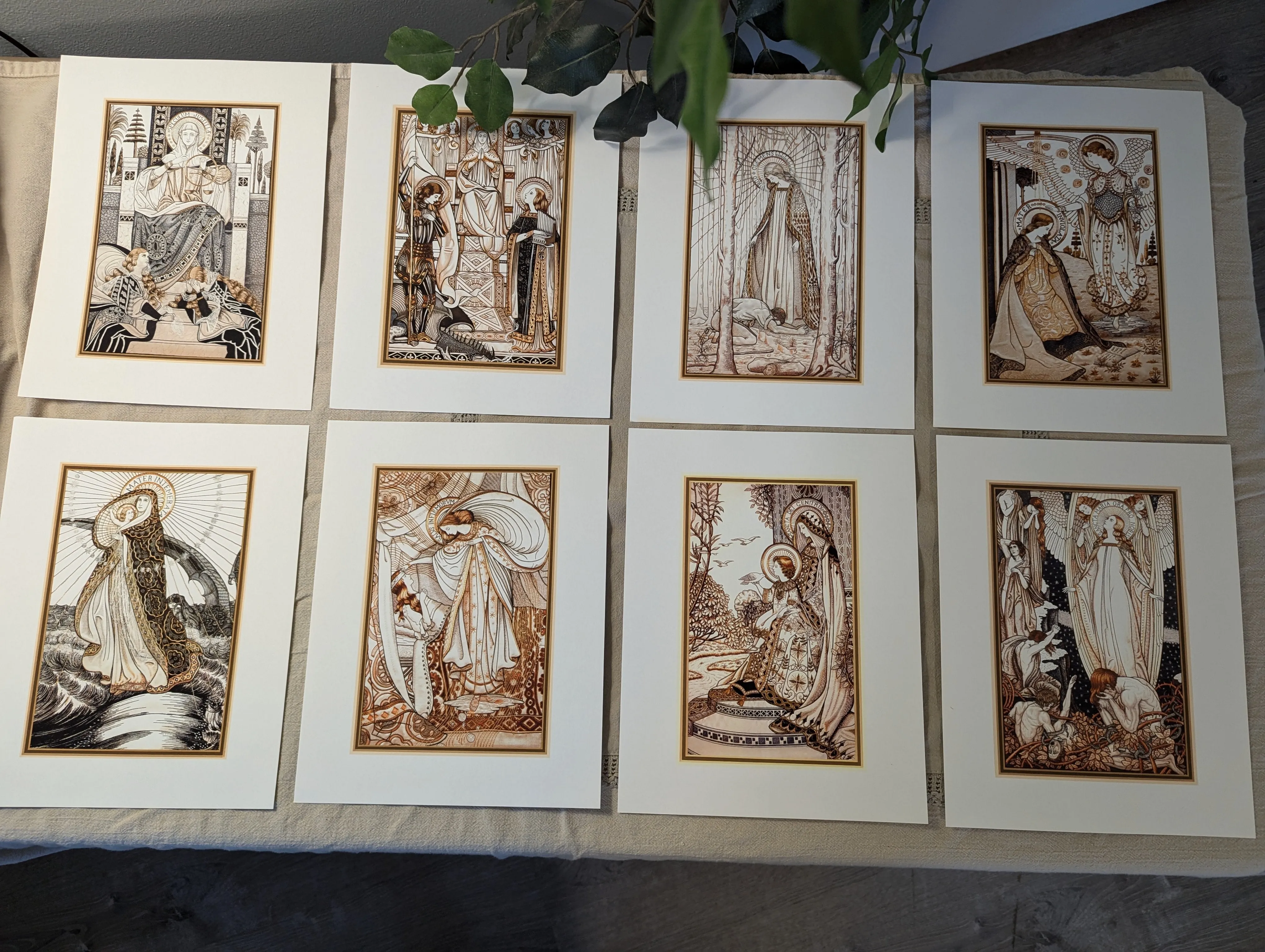 Loreto Embroideries – Print Collection – Set of 8 – 8.5x11" Vintage Catholic Art Prints – Archival Quality