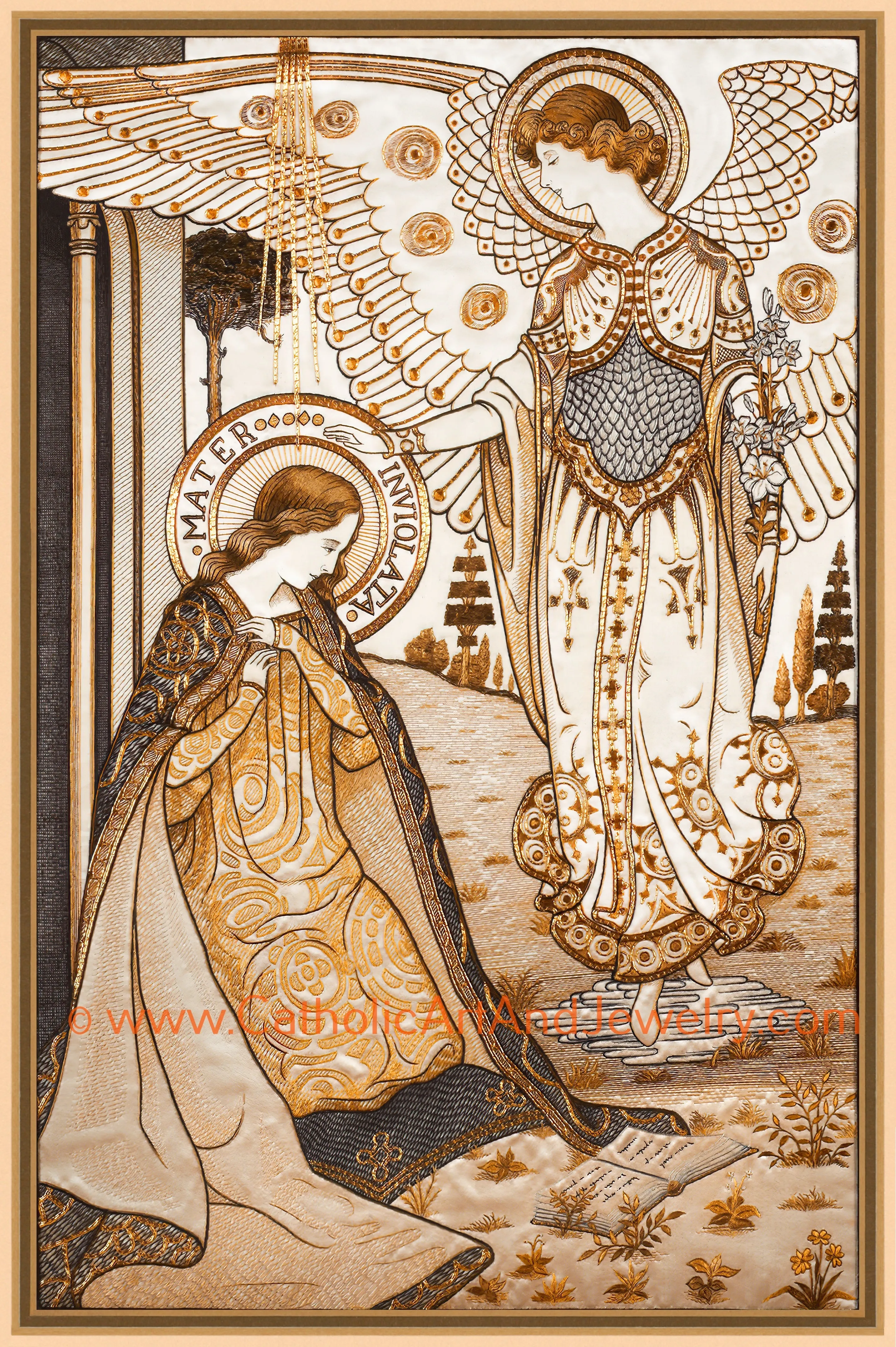 Loreto Embroideries – Print Collection – Set of 8 – 8.5x11" Vintage Catholic Art Prints – Archival Quality