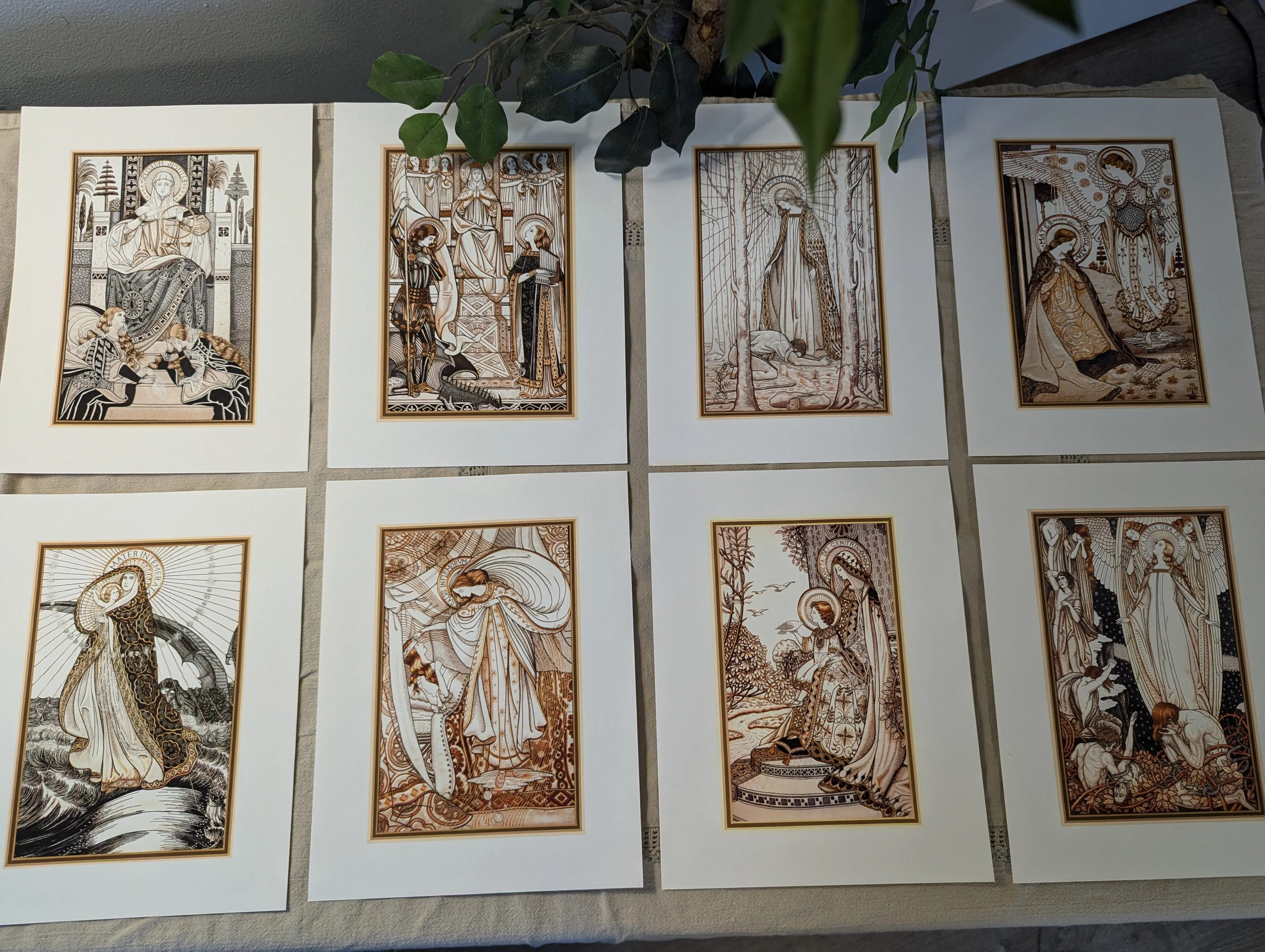Loreto Embroideries – Print Collection – Set of 8 – 8.5x11" Vintage Catholic Art Prints – Archival Quality