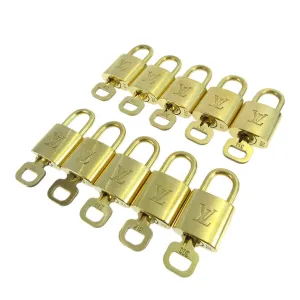 LOUIS VUITTON Padlock & Key Bag Accessories Charm 10 Piece Set Gold 10146