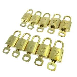 LOUIS VUITTON Padlock & Key Bag Accessories Charm 10 Piece Set Gold 10164