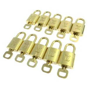 LOUIS VUITTON Padlock & Key Bag Accessories Charm 10 Piece Set Gold 10230