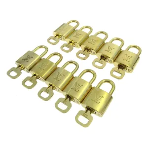LOUIS VUITTON Padlock & Key Bag Accessories Charm 10 Piece Set Gold 20617
