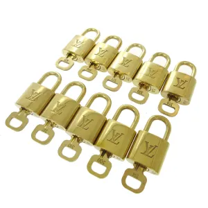 LOUIS VUITTON Padlock & Key Bag Accessories Charm 10 Piece Set Gold 42061
