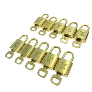 LOUIS VUITTON Padlock & Key Bag Accessories Charm 10 Piece Set Gold 50394