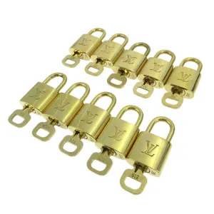 LOUIS VUITTON Padlock & Key Bag Accessories Charm 10 Piece Set Gold 50398
