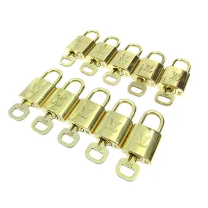 LOUIS VUITTON Padlock & Key Bag Accessories Charm 10 Piece Set Gold 62378