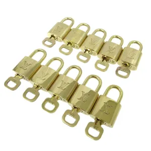 LOUIS VUITTON Padlock & Key Bag Accessories Charm 10 Piece Set Gold 62425