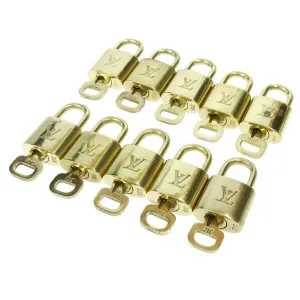 LOUIS VUITTON Padlock & Key Bag Accessories Charm 10 Piece Set Gold 72305