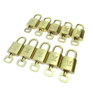 LOUIS VUITTON Padlock & Key Bag Accessories Charm 10 Piece Set Gold 81354