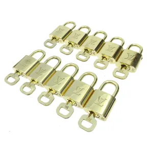 LOUIS VUITTON Padlock & Key Bag Accessories Charm 10 Piece Set Gold 81698