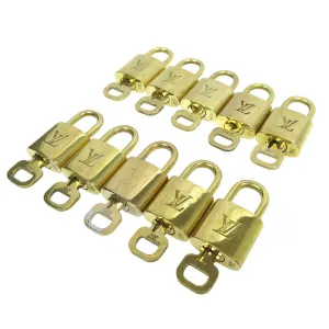 LOUIS VUITTON Padlock & Key Bag Accessories Charm 10 Piece Set Gold 82229