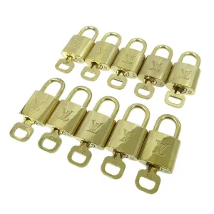 LOUIS VUITTON Padlock & Key Bag Accessories Charm 10 Piece Set Gold 82932