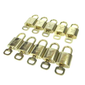 LOUIS VUITTON Padlock & Key Bag Accessories Charm 10 Piece Set Gold 83250