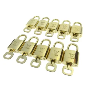 LOUIS VUITTON Padlock & Key Bag Accessories Charm 10 Piece Set Gold 83687