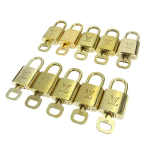 LOUIS VUITTON Padlock & Key Bag Accessories Charm 10 Piece Set Gold 90149