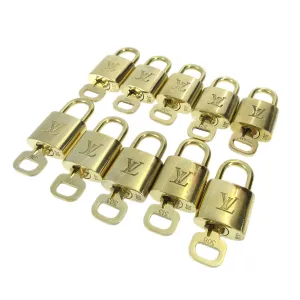 LOUIS VUITTON Padlock & Key Bag Accessories Charm 10 Piece Set Gold 91377