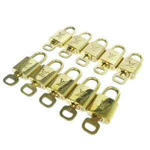 LOUIS VUITTON Padlock & Key Bag Accessories Charm 10 Piece Set Gold 91936