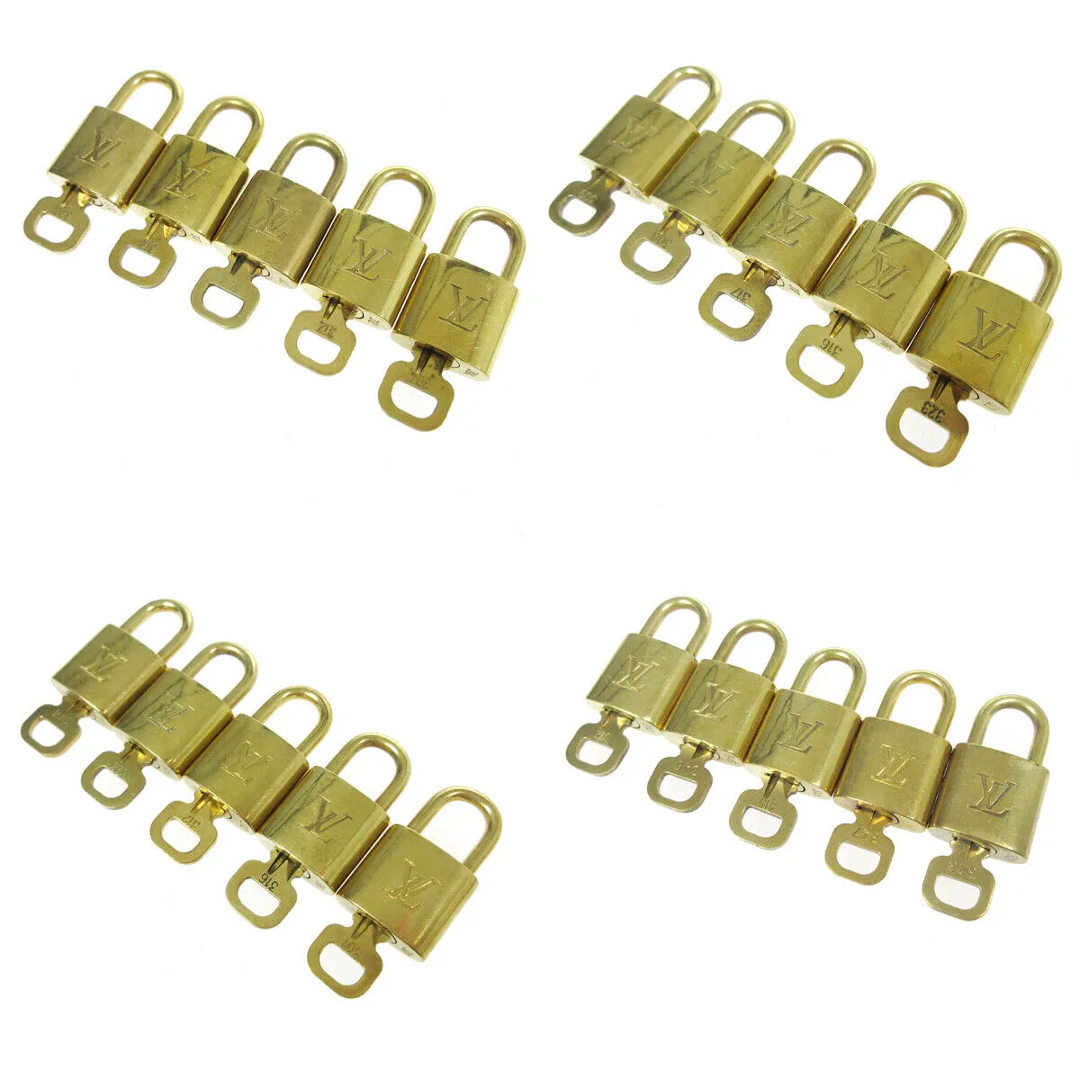LOUIS VUITTON Padlock & Key Bag Accessories Charm 100 Piece Set Gold 06254