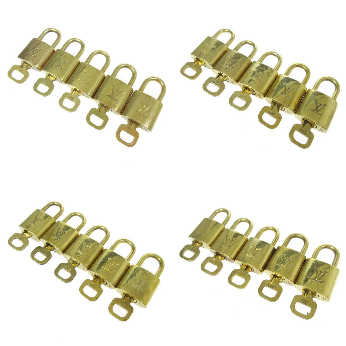 LOUIS VUITTON Padlock & Key Bag Accessories Charm 100 Piece Set Gold 06254
