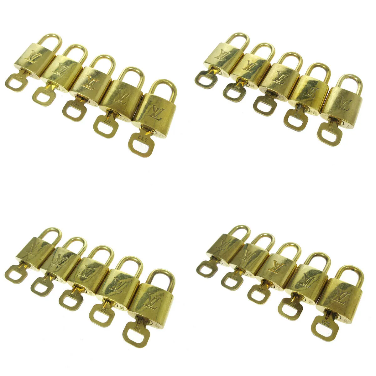 LOUIS VUITTON Padlock & Key Bag Accessories Charm 100 Piece Set Gold 06254