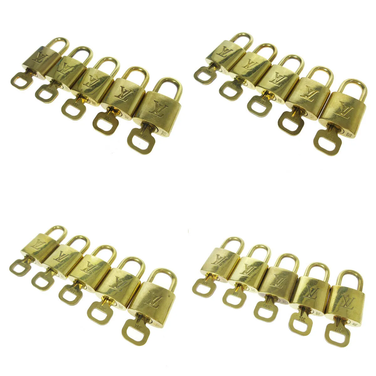 LOUIS VUITTON Padlock & Key Bag Accessories Charm 100 Piece Set Gold 06254