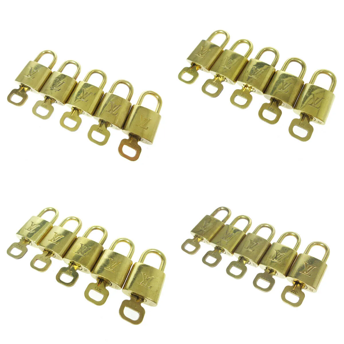 LOUIS VUITTON Padlock & Key Bag Accessories Charm 100 Piece Set Gold 06254