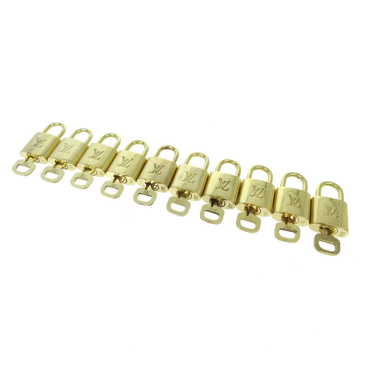 LOUIS VUITTON Padlock & Key Bag Accessories Charm 100 Piece Set Gold 70590