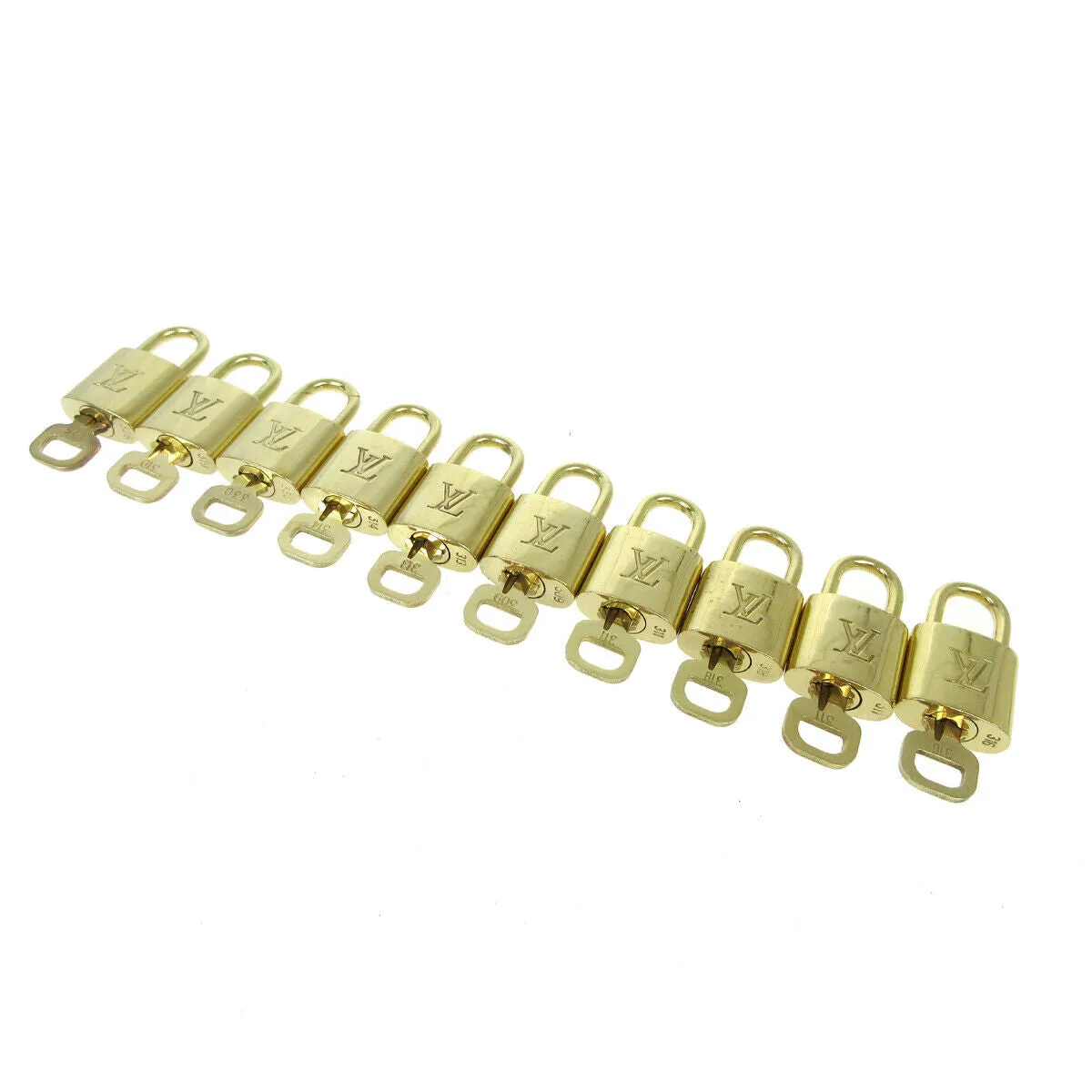 LOUIS VUITTON Padlock & Key Bag Accessories Charm 100 Piece Set Gold 70590