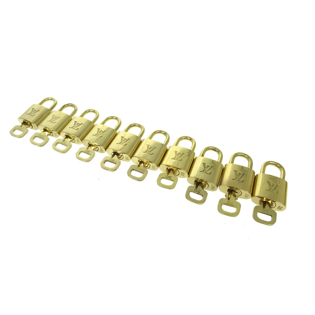 LOUIS VUITTON Padlock & Key Bag Accessories Charm 100 Piece Set Gold 70590