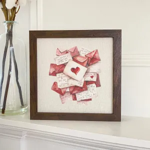 Love Letter Stack - Valentine's Day Framed Sign