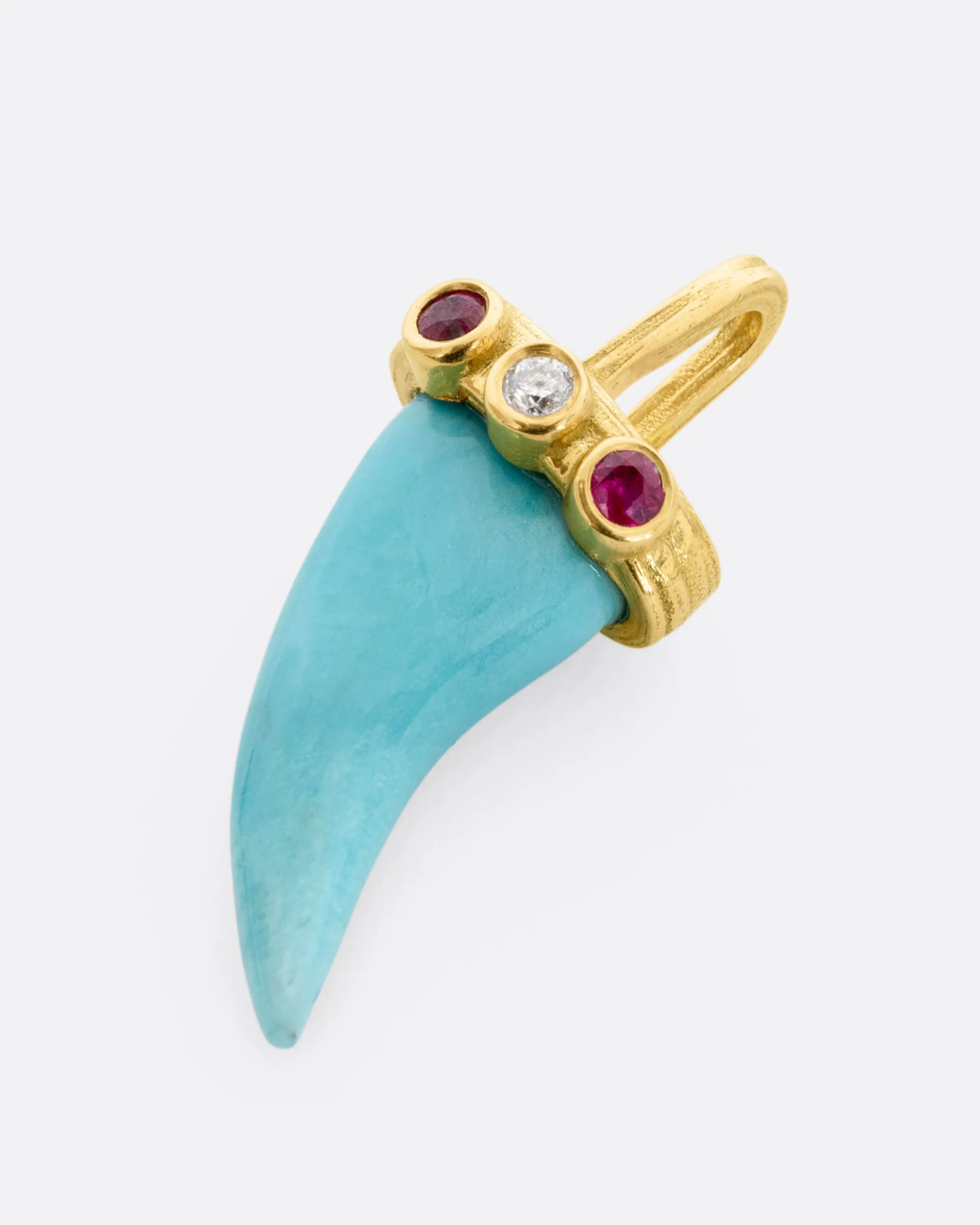 Luck Horn Sleeping Beauty Turquoise Charm