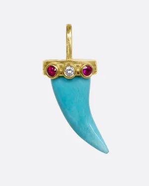 Luck Horn Sleeping Beauty Turquoise Charm