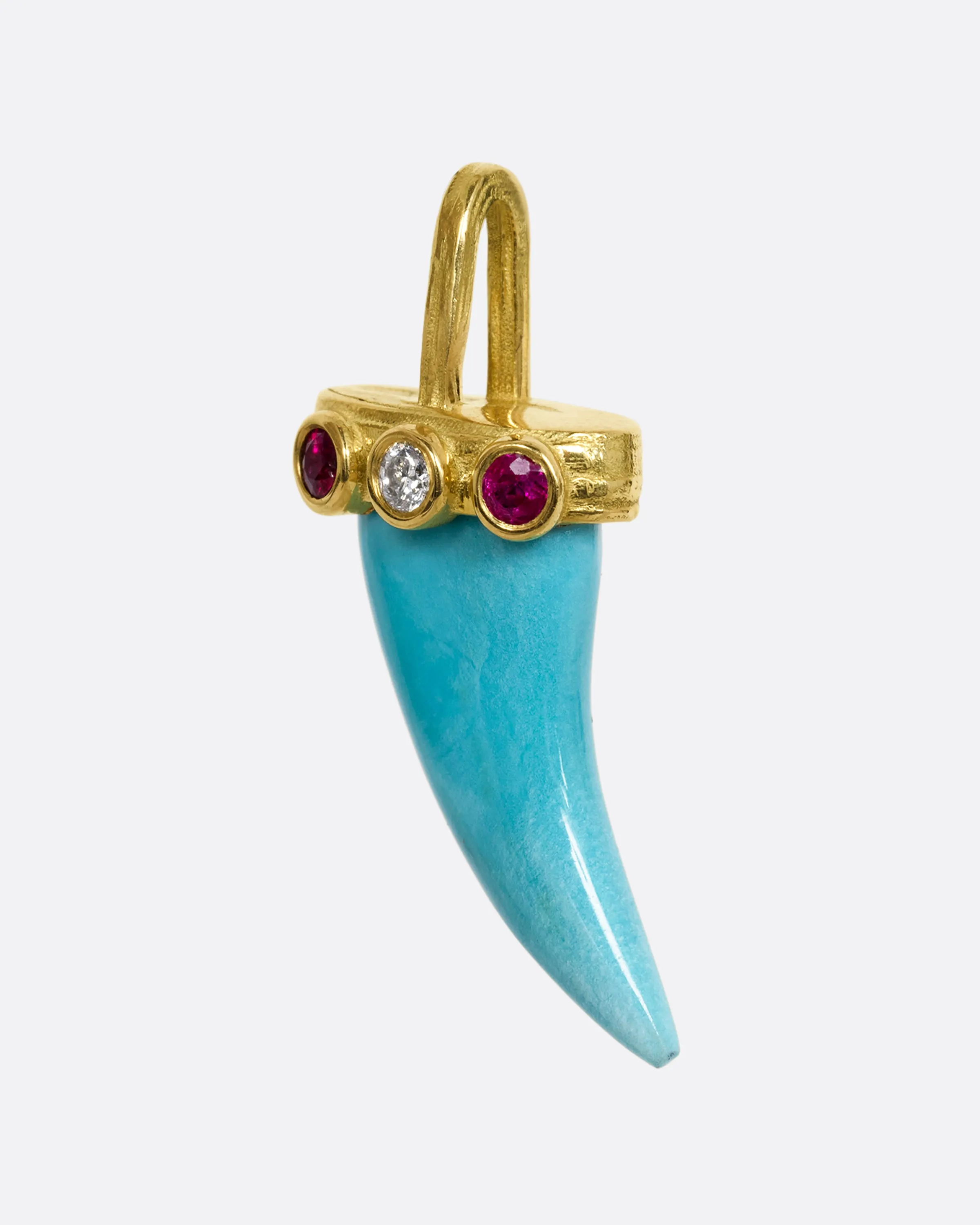 Luck Horn Sleeping Beauty Turquoise Charm