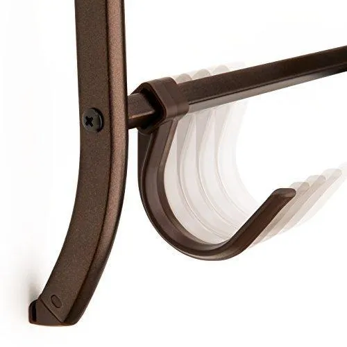 Lynk Over Door or Wall Mount Scarf Holder - Belt, Hat, Jewelry, Accessory Hanger - 16 Hook Organizer Rack - Bronze