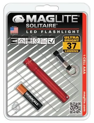 MAG-Lite?? Solitaire?? LED AAA Flashlight, AAA, 37, Red, SJ3A036