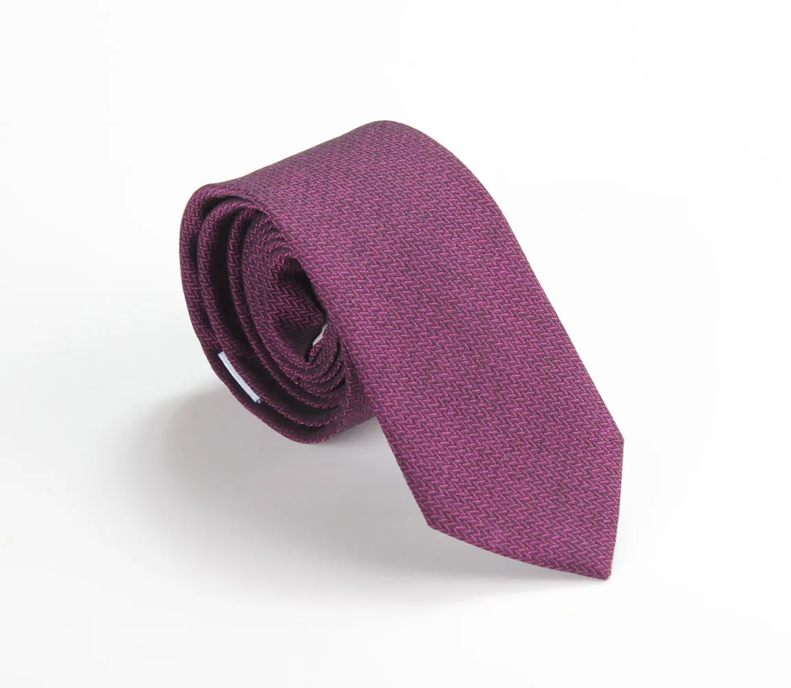 Magenta Black Zig Zag Tie