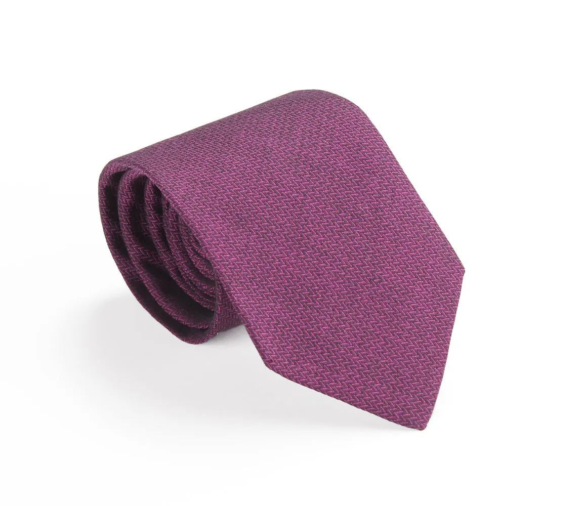 Magenta Black Zig Zag Tie