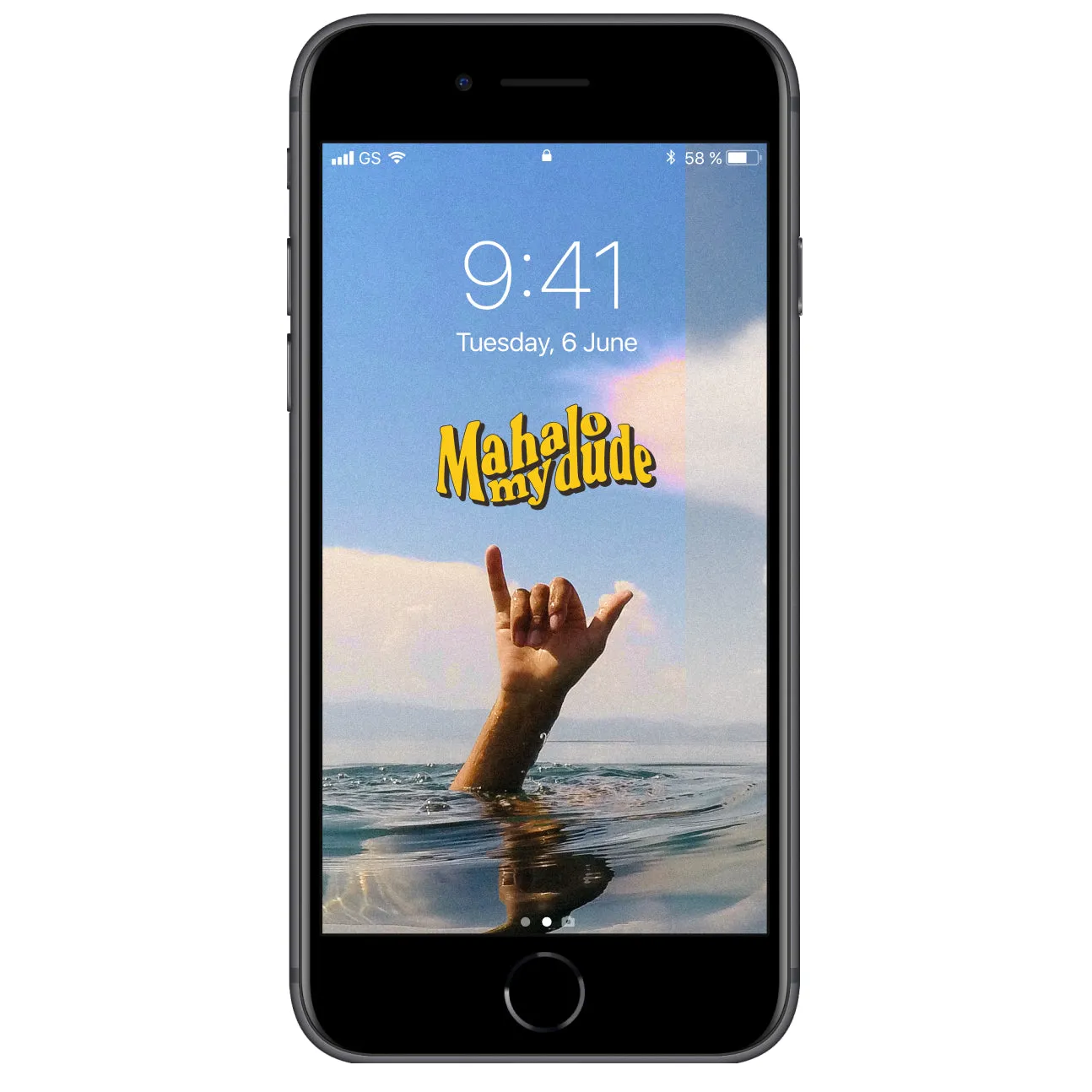Mahalo My Dude Ocean Shaka iPhone Wallpaper (DIGITAL DOWNLOAD)