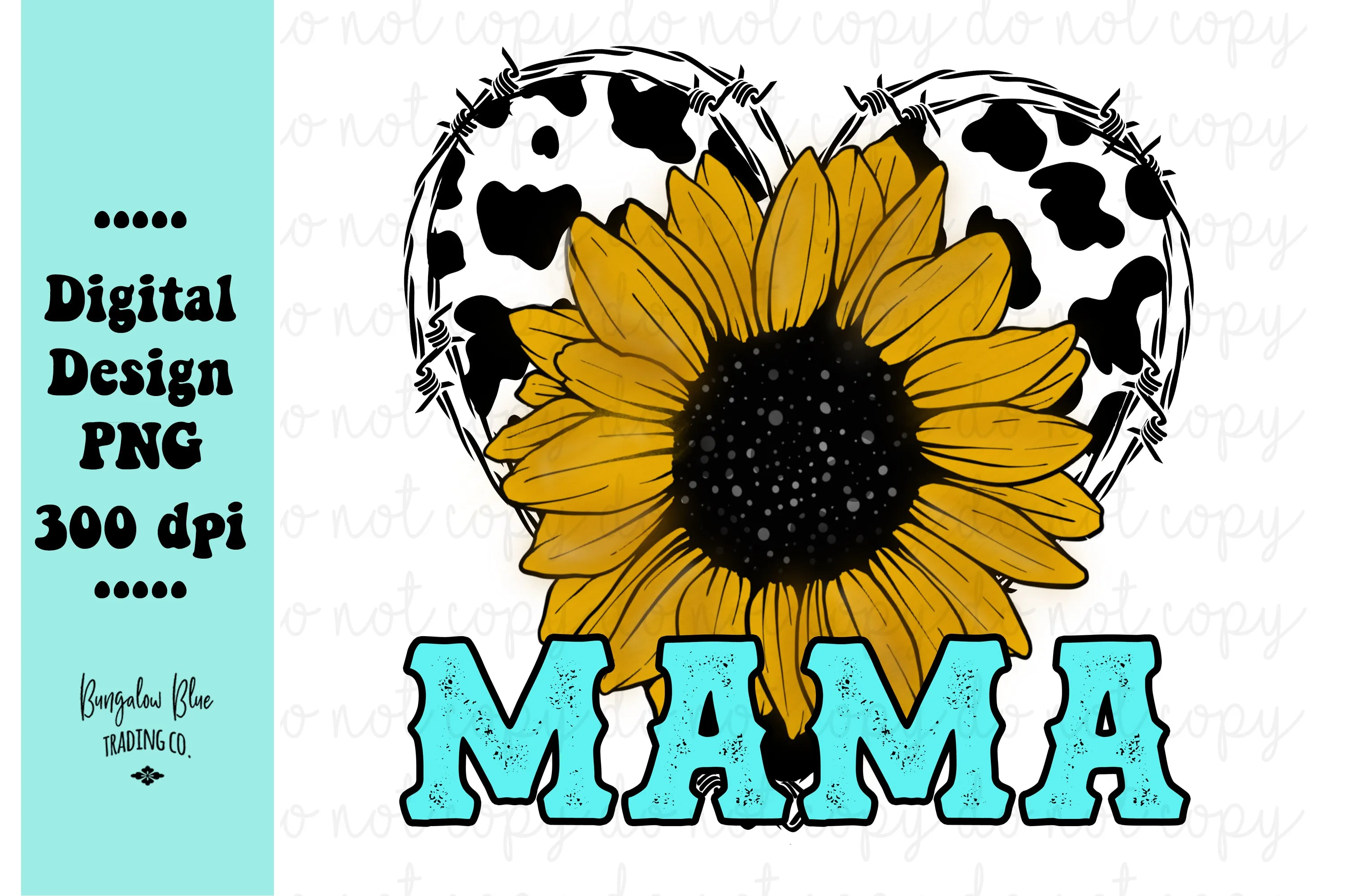Mama Sunflower Cow Heart  Glass Can Tumbler Wrap Digital Download