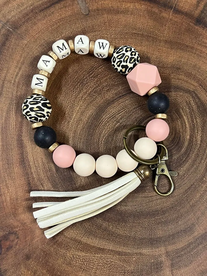 Mamaw Silicone Bead Keychain Wristlet