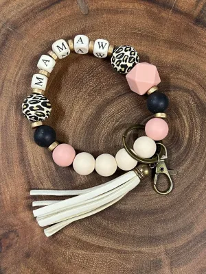 Mamaw Silicone Bead Keychain Wristlet