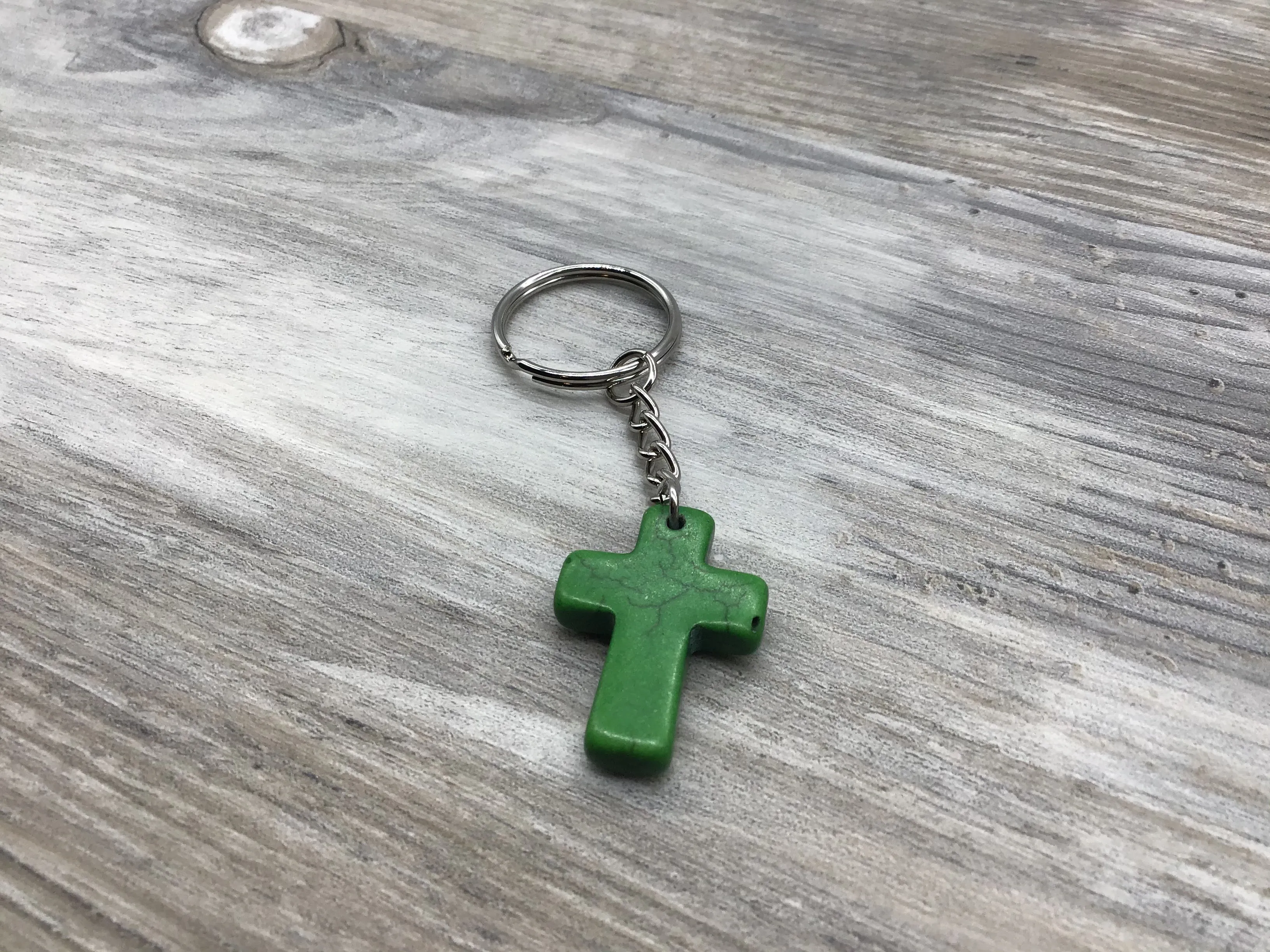 Marbled Cross Keychain