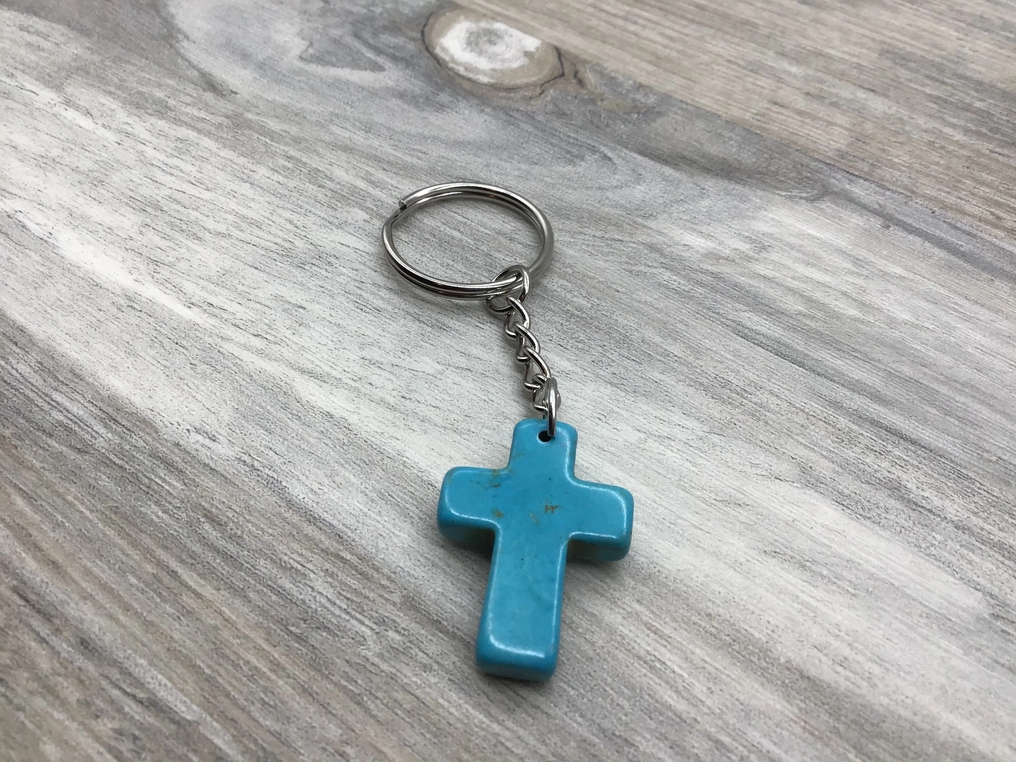 Marbled Cross Keychain