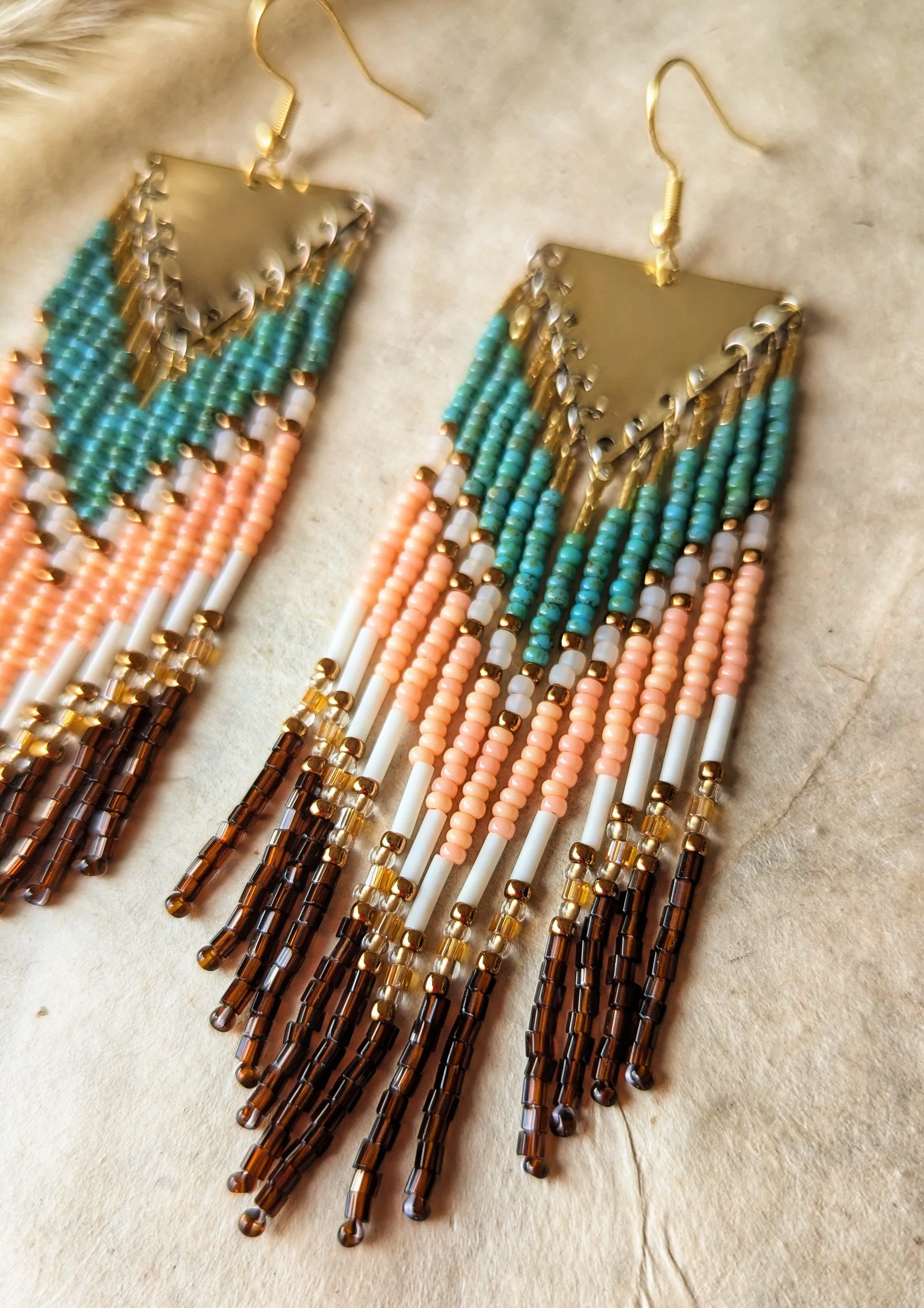 Maria Hickory Brown Seed Bead Earrings