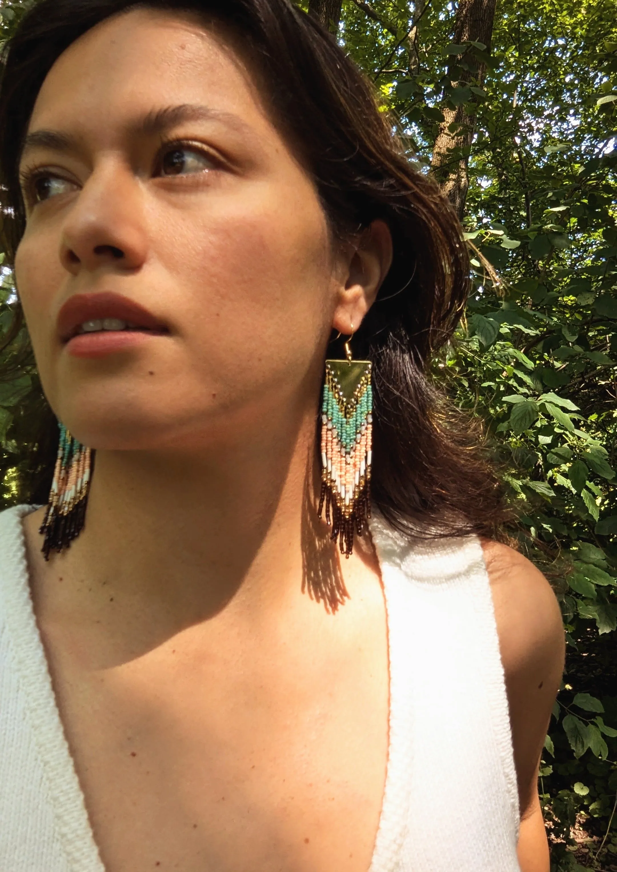 Maria Hickory Brown Seed Bead Earrings