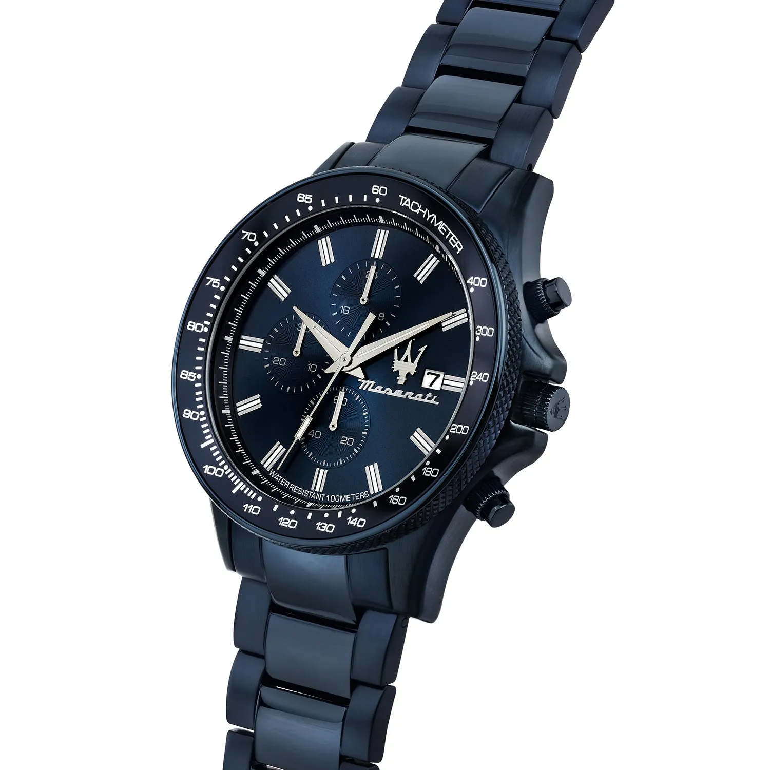 MASERATI SFIDA 44MM CHR BLUE DIAL BR BLUE MEN'S WATCH